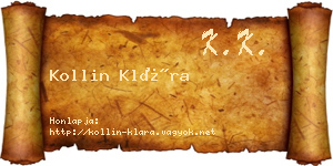 Kollin Klára névjegykártya