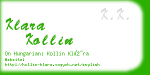 klara kollin business card